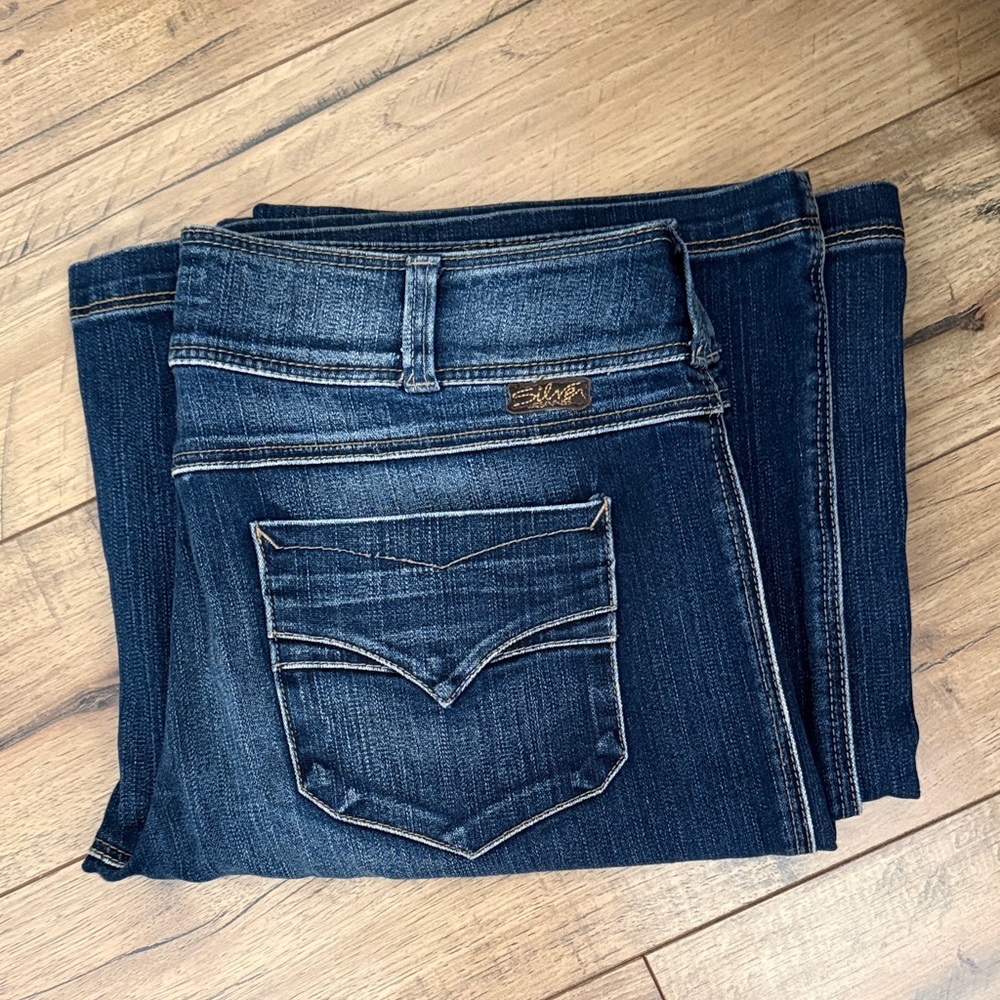 Silver Jeans Indigo Trouser/Flare Jeans with Contrast Stitching